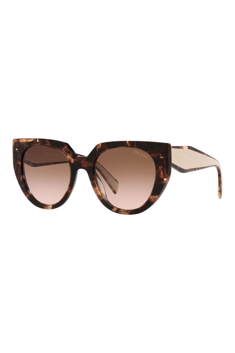 53mm Gradient Cat Eye Sunglasses, Alternate, color, CARAMEL TORTOISE/BROWN GR