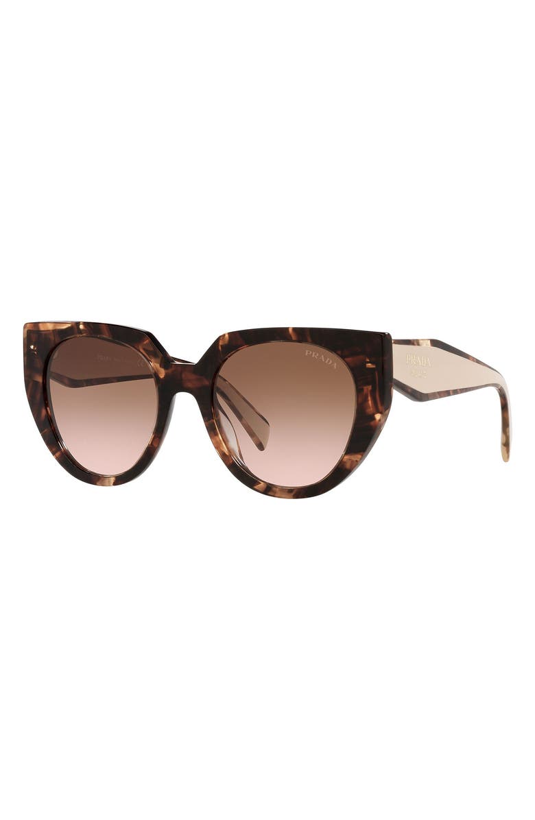 Prada 53mm Gradient Cat Eye Sunglasses, Alternate, color, Caramel Tortoise/Brown Gr