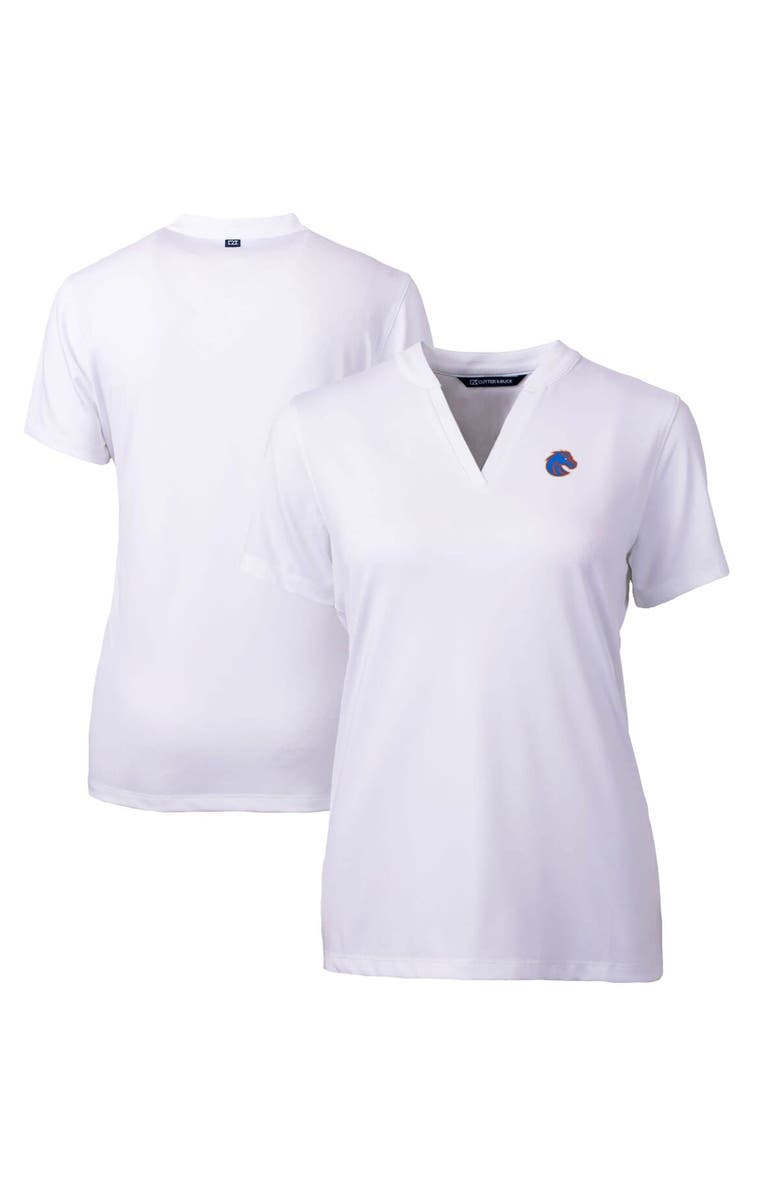 Cutter & Buck Women's Cutter & Buck White Boise State Broncos Forge Blade V-Neck Top, Main, color, 