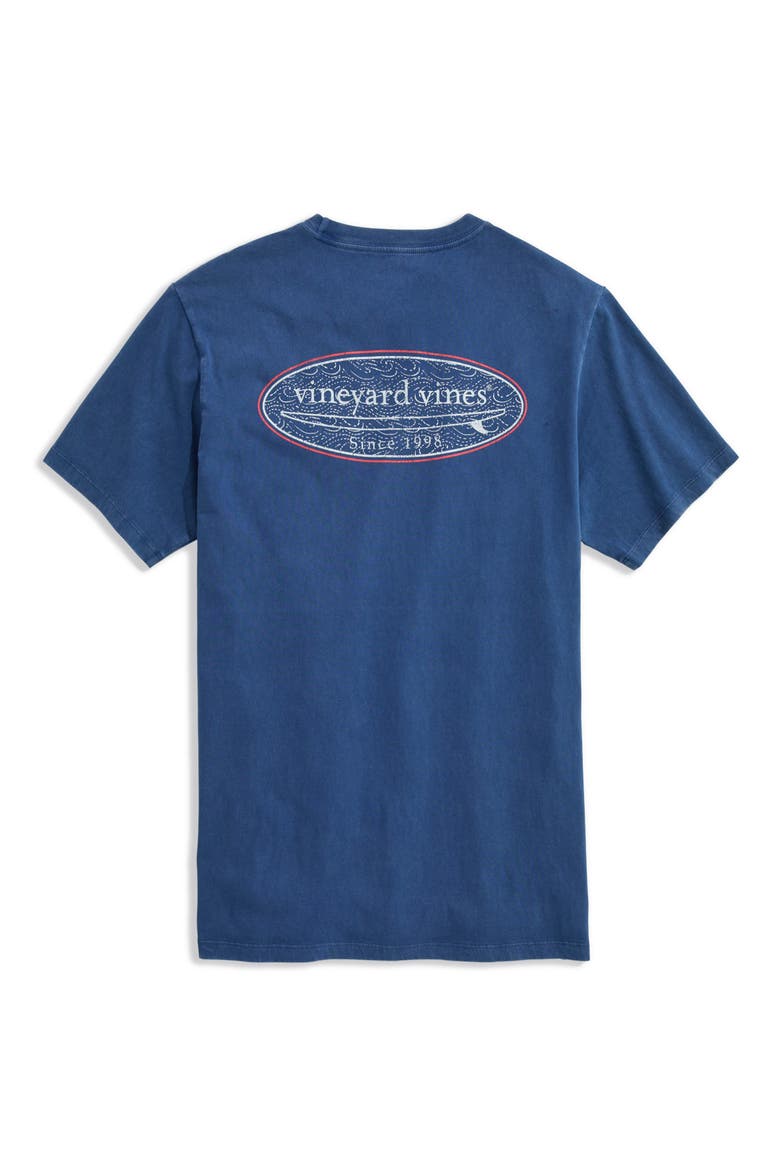 Wave Graphic Pocket T-Shirt, Alternate, color, MOONSHINE