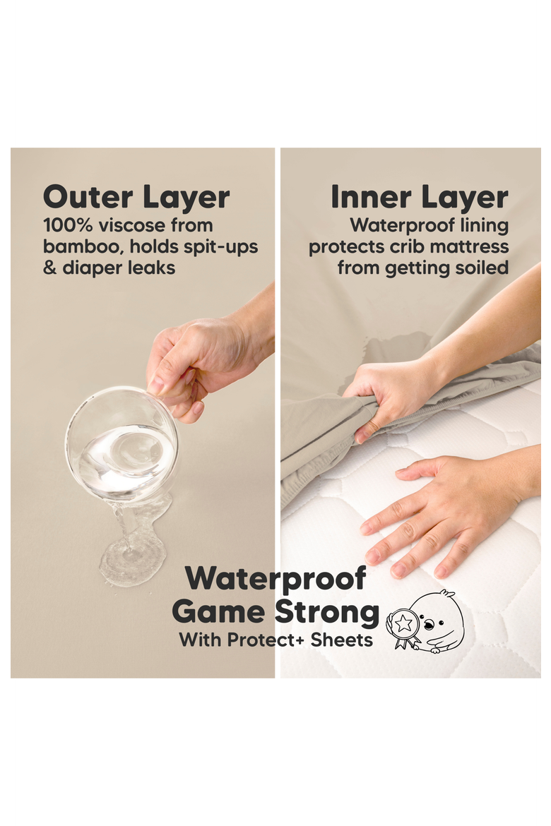 2-Pack Isla [Protect+] Waterproof Crib Sheets, Alternate, color, Rose