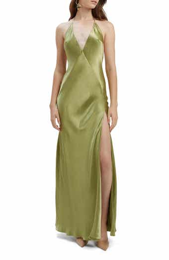 Bardot Yve Satin Halter Dress