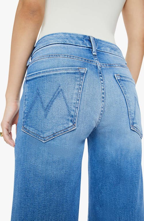 Mother Lil' Roller Frayed Wide Leg Jeans In Blue