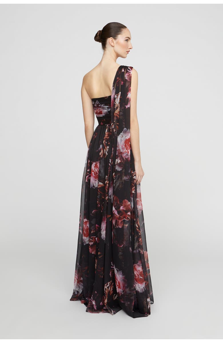 HALSTON Lina Chiffon Gown, Alternate, color, Night Lotus