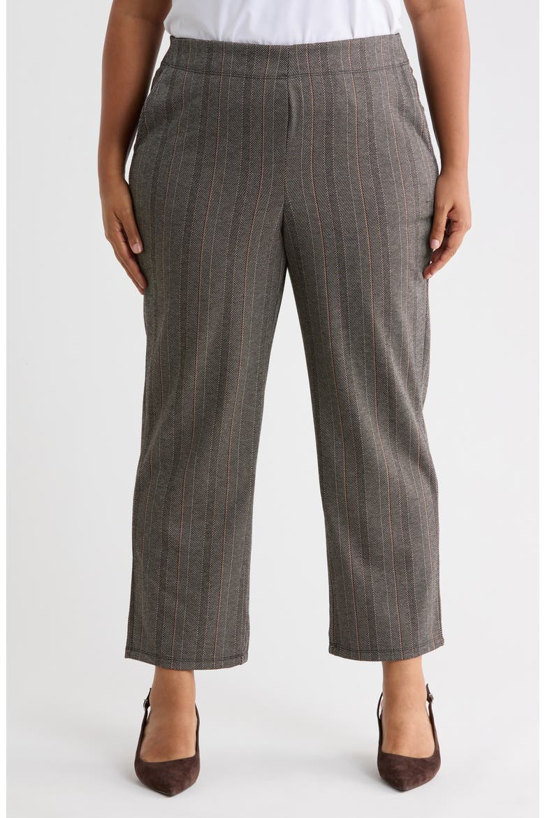 Double Knit Wide Leg Pants, Main, color, BLACK/ TAUPE/ COGNAC