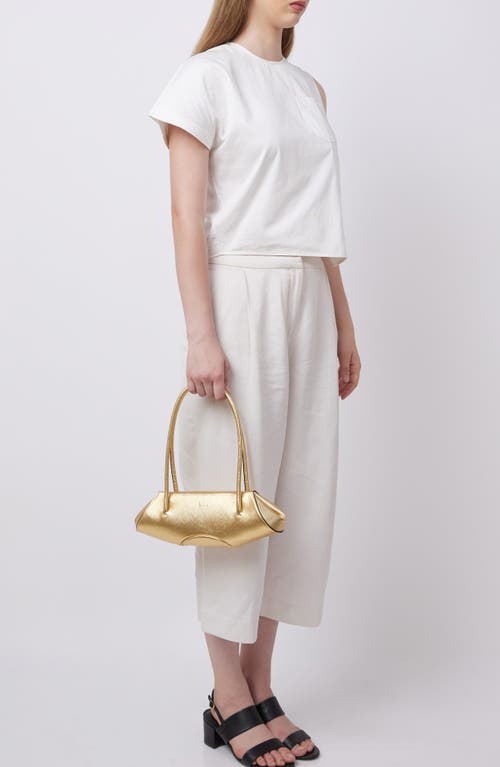 Shop Behno Mini Elizabeth Baguette Pebble Leather Shoulder Bag