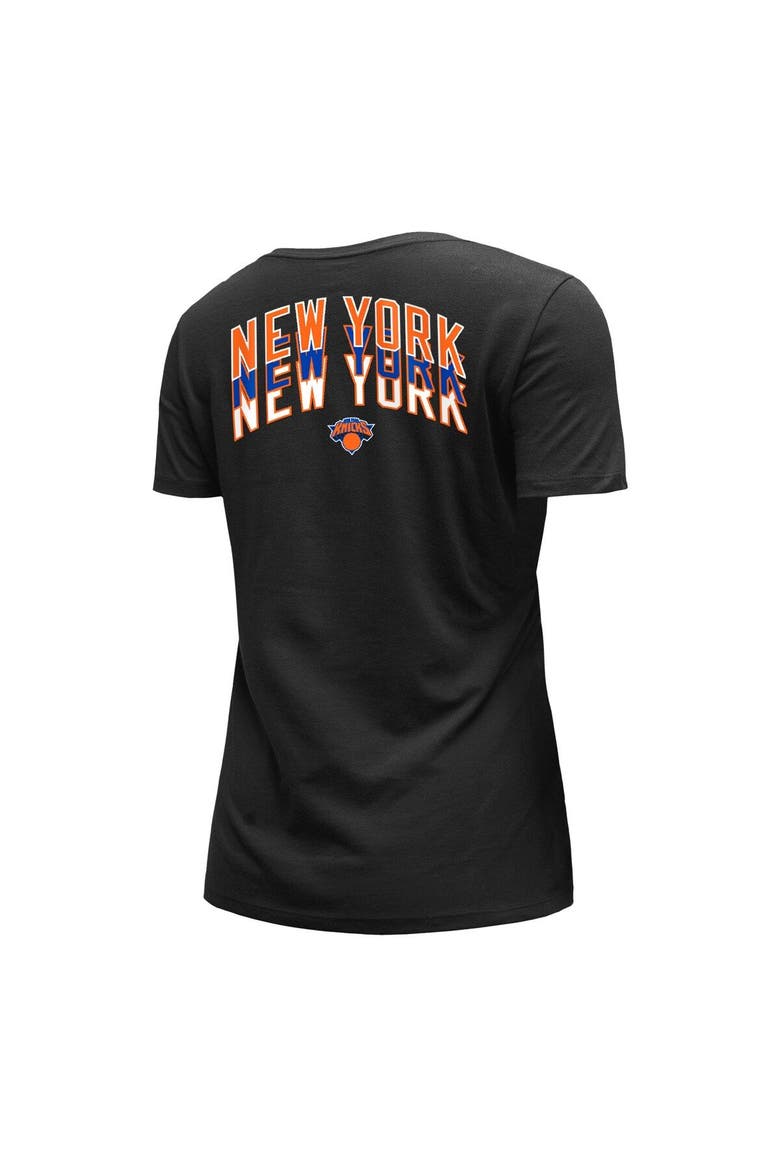 Women's New Era Black New York Knicks 2022/23 City Edition V-Neck T-Shirt, Alternate, color, Black
