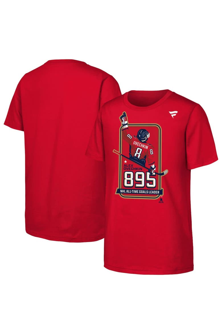 Youth Alexander Ovechkin Red Washington Capitals NHL All-Time Leading Goal Scorer Locker Room T-Shirt, Alternate, color, Red