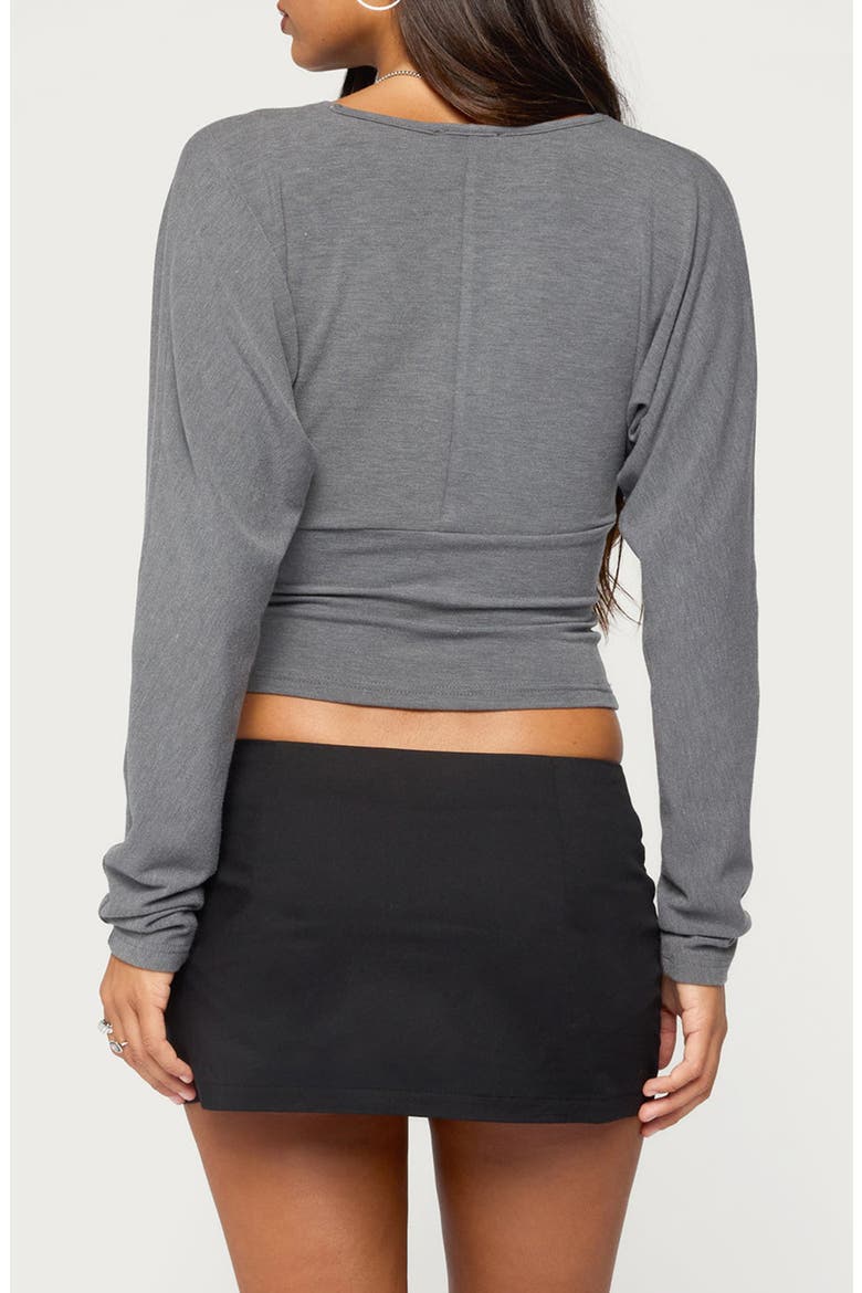 Gilla V-Neck Long Sleeve Top, Alternate, color, DARK-GRAY-MELANGE