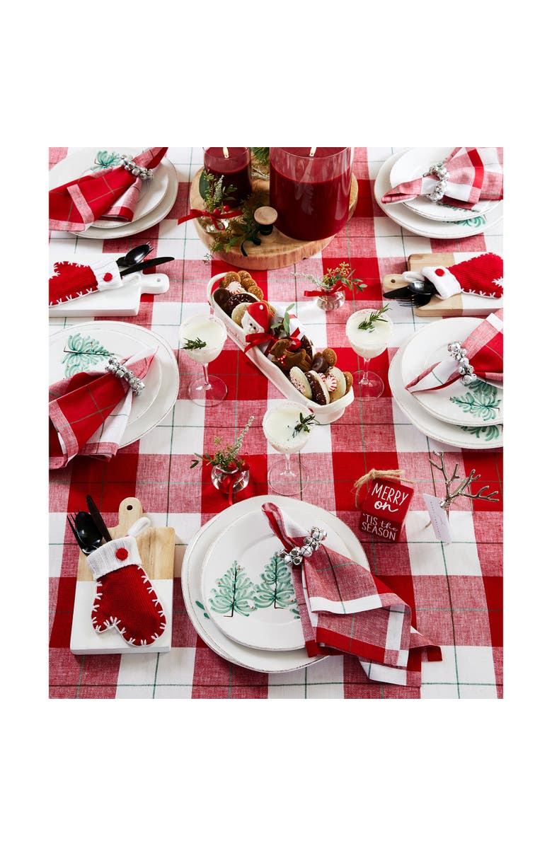 Solino Home Linen Square Placemats - Very Merry Plaid, Alternate, color, 