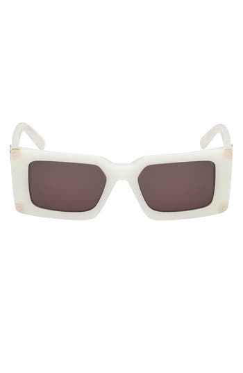 Mcm 52mm Rectangular Sunglasses In White