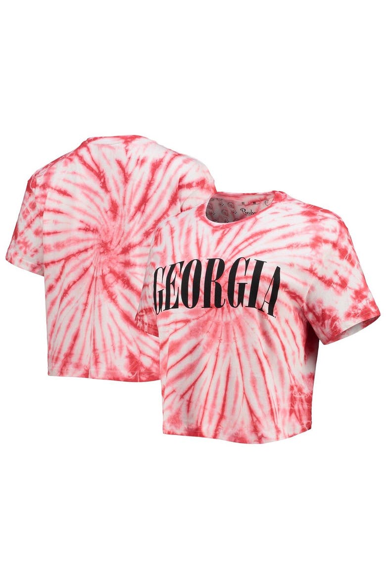 Women's Pressbox Red Georgia Bulldogs Showtime Tie-Dye Crop T-Shirt, Main, color, Red