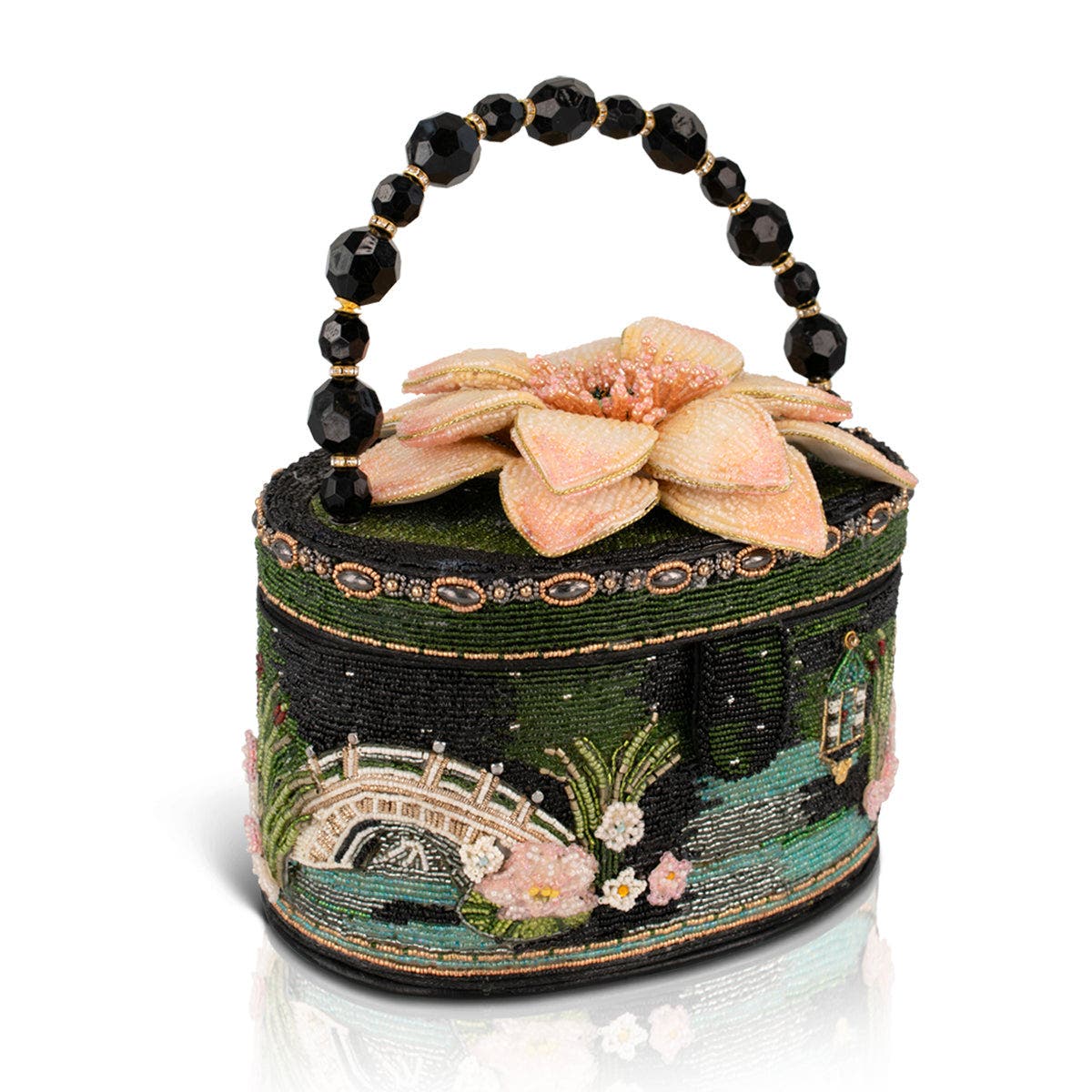 Floating Lotus Top Handle Handbag, Alternate, color, Green