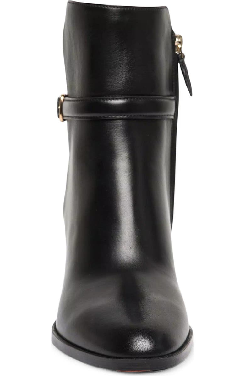 Santoni Leather Mid-Heel Ankle Boot, Alternate, color, Black