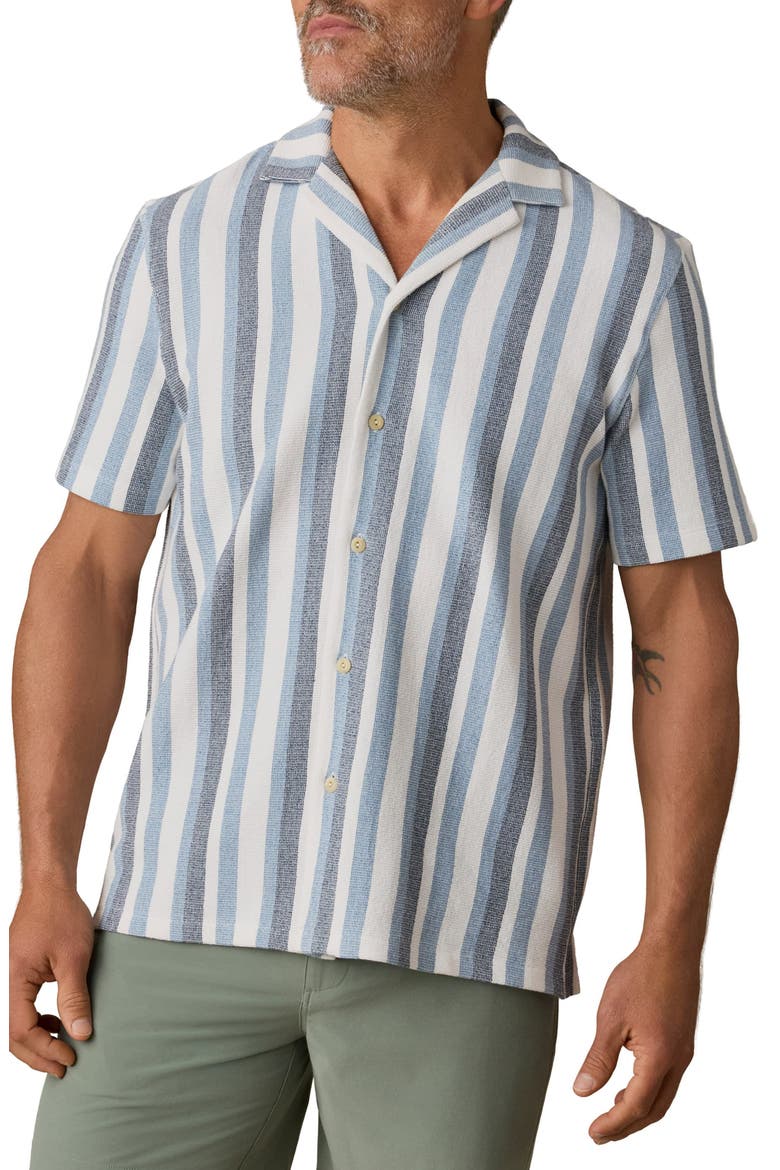 Oasis Button-Up Camp Shirt, Main, color, BLUE BEACH STRIPE