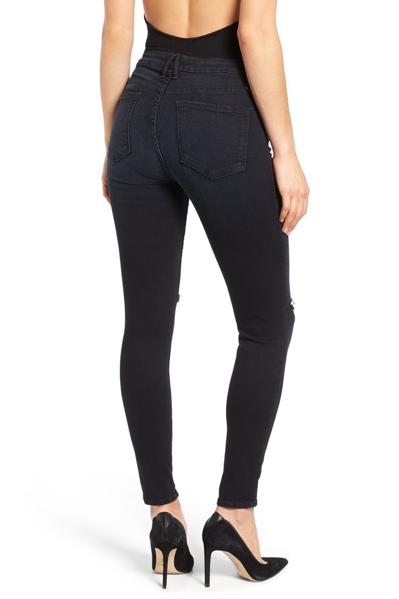 Good Legs High Rise Ripped Skinny Jeans, Alternate, color, BLUE 001