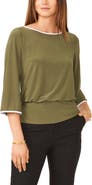 Chaus Banded Waist Flare Sleeve Top