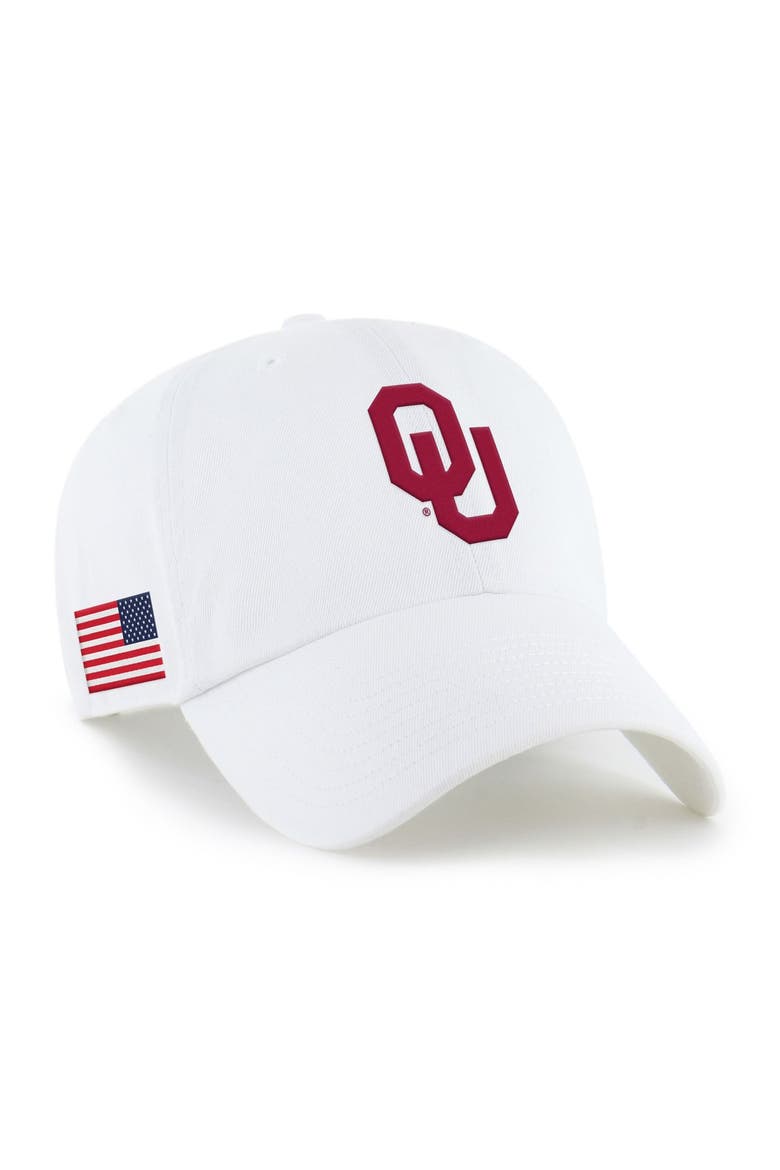 Men's '47 White Oklahoma Sooners Americana Heritage Clean Up Adjustable Hat, Main, color, White