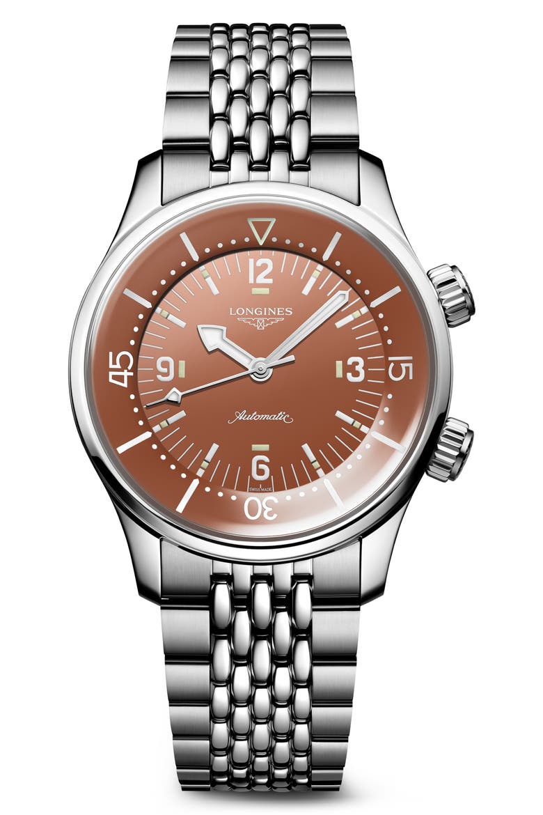 Legend Diver Bracelet Watch, 39mm, Main, color, SILVER/ RUST