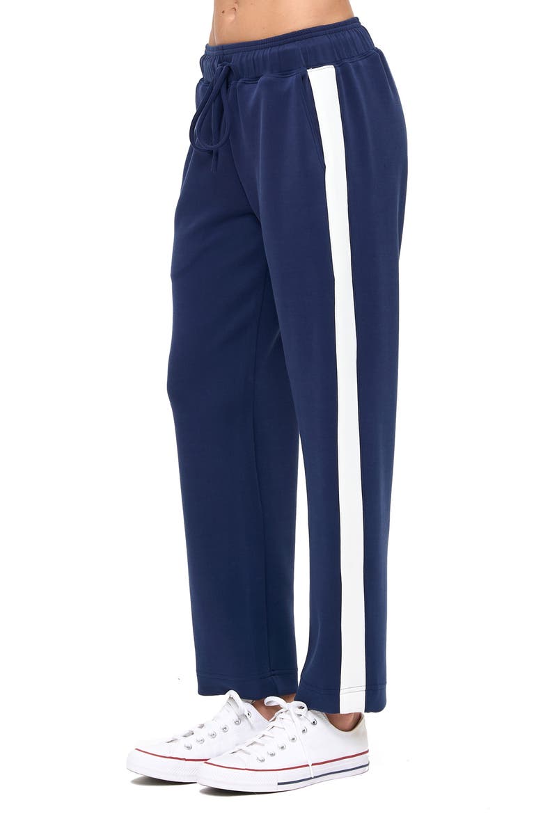 Modal Scuba Knit Stripe Joggers, Alternate, color, NAVY