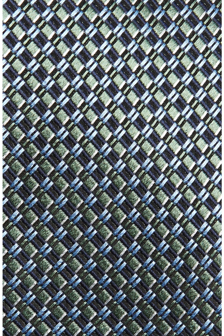 Paglie Geometric Pattern Silk Tie, Alternate, color, GREEN