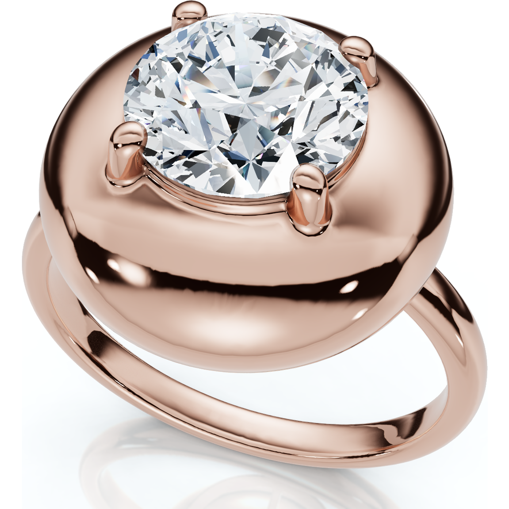 Bliss Diamond 1ct Diamond Bezel Stackable Button Engagement Ring 14k Gold Or Pt Lab Grown In Gold
