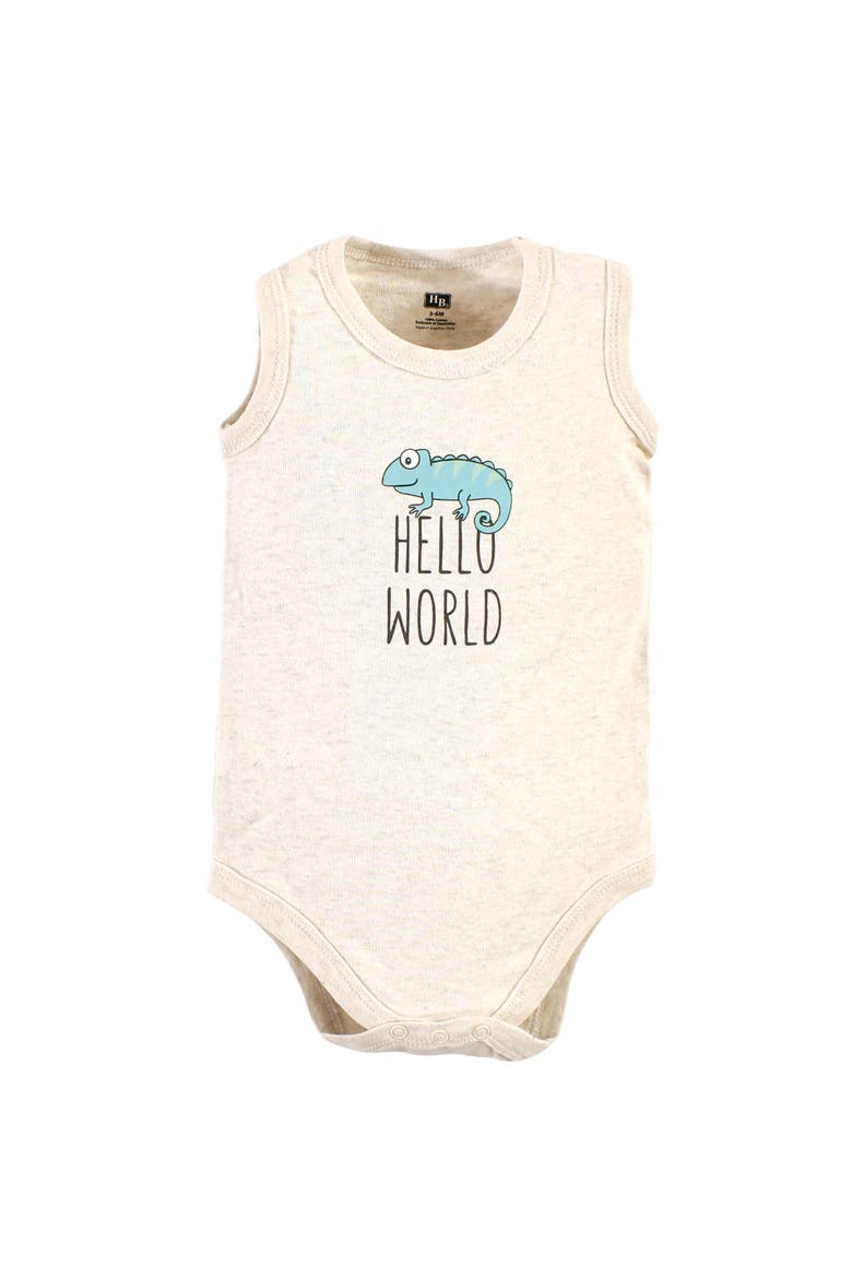 Cotton Tank-Style Bodysuits, Alternate, color, Zoo Animals