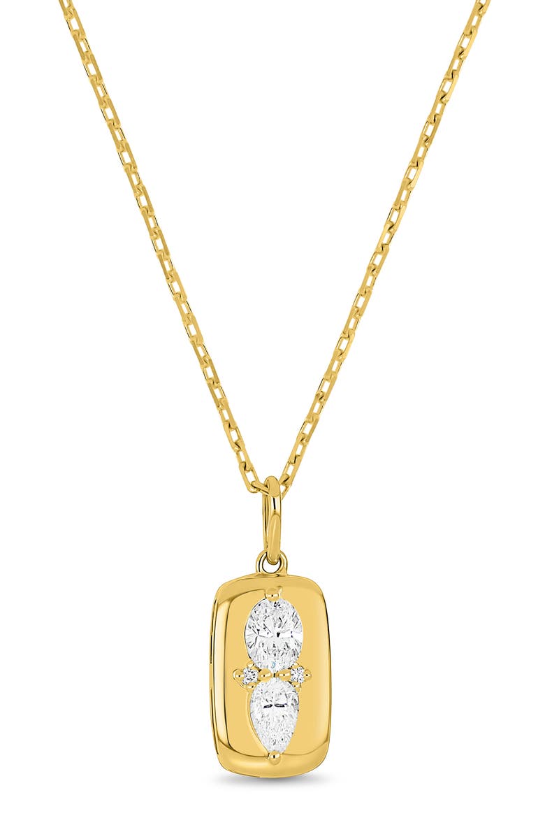 18K Gold Maya Diamond Dog Tag Pendant Necklace (Online Trunk Show), Main, color, 18K YELLOW GOLD/ DIAMOND