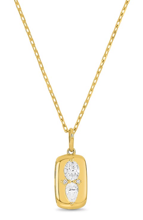 Maya Diamond Dog Tag Pendant Necklace