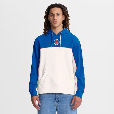 Men's Fanatics Royal/White Paris Saint-Germain Retro Overhead Tri-Blend Hoodie