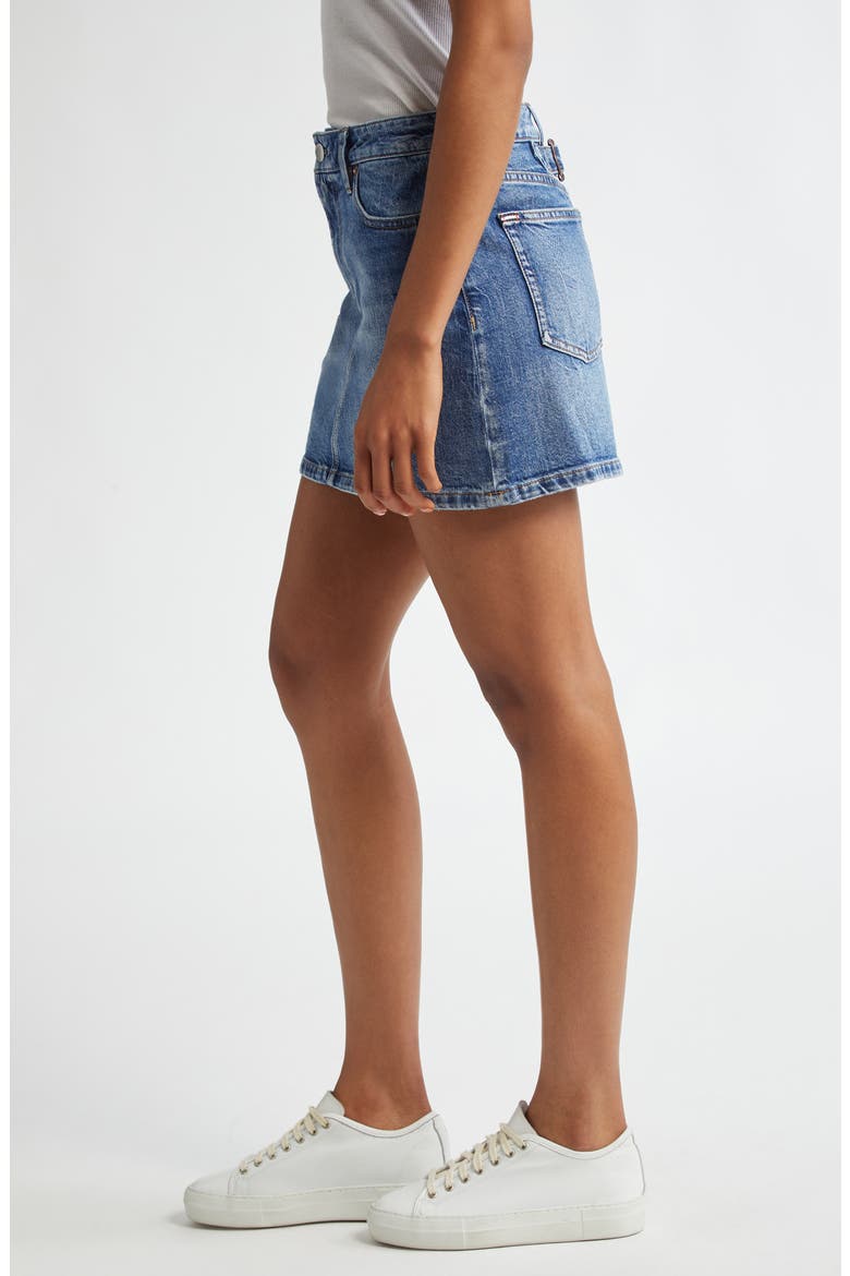 Joss Buckle Back Denim Miniskirt, Alternate, color, NORA ULTRA LIGHT BLUE