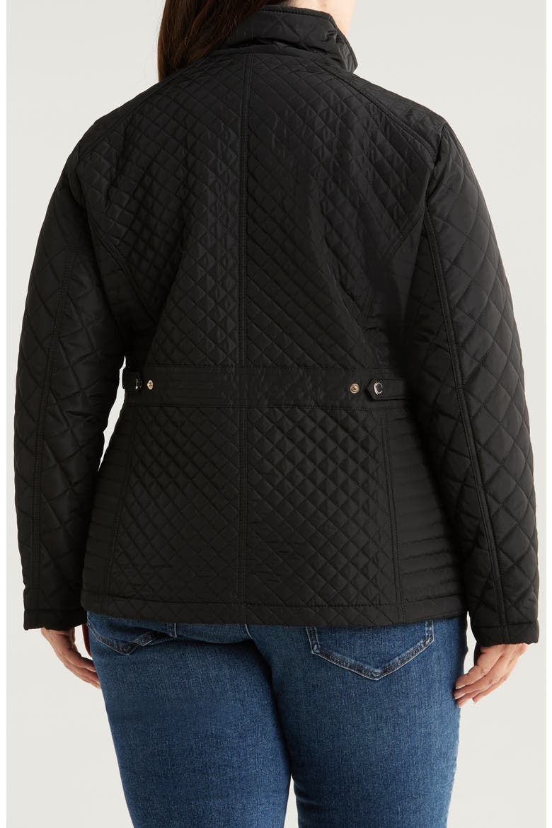 Water Resistant Quilted Jacket, Alternate, color, BLACK