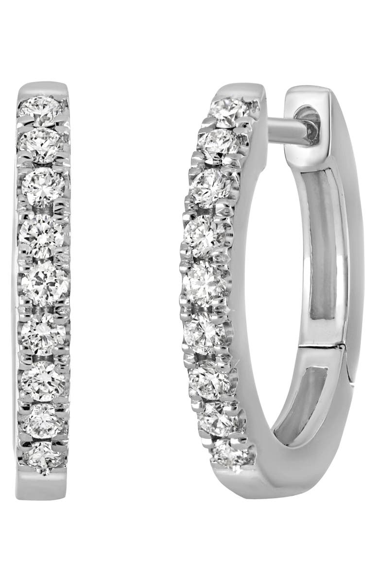 Bony Levy Diamond Hoop Earrings, Main, color, White Gold