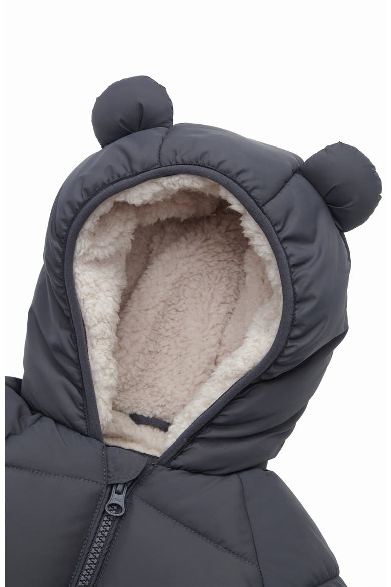 Baby Fleece Lined Bear Puffer Jacket, Alternate, color, Grey