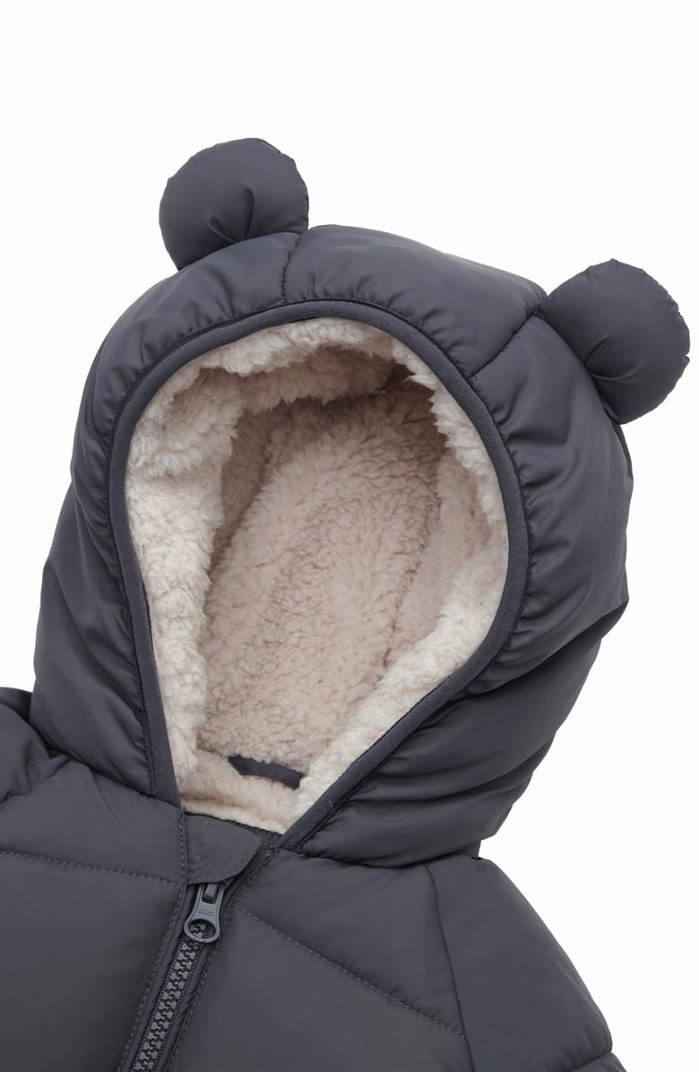 Rokka&Rolla Baby Fleece Lined Bear Puffer Jacket, Alternate, color, Grey