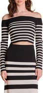 Endless Rose Stripe Off the Shoulder Sweater