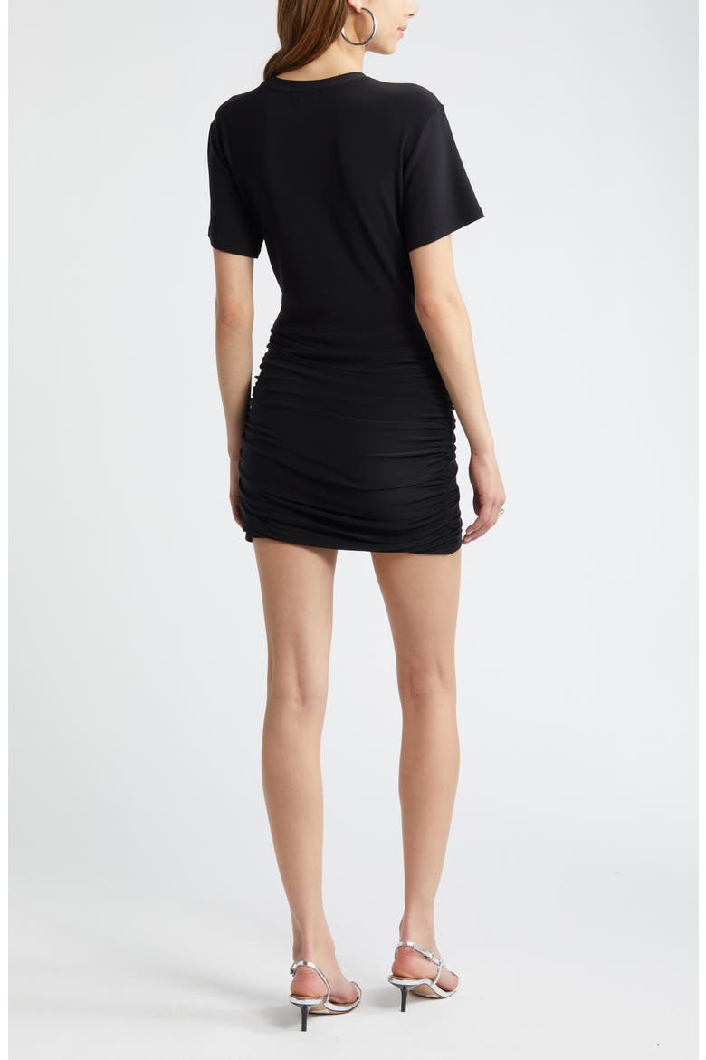 Faux Wrap Jersey Dress, Alternate, color, BLACK