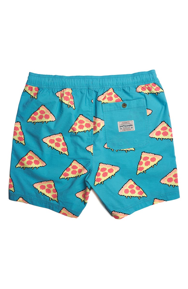 Party Pants Pixel Pizza Swim Trunks, Alternate, color,