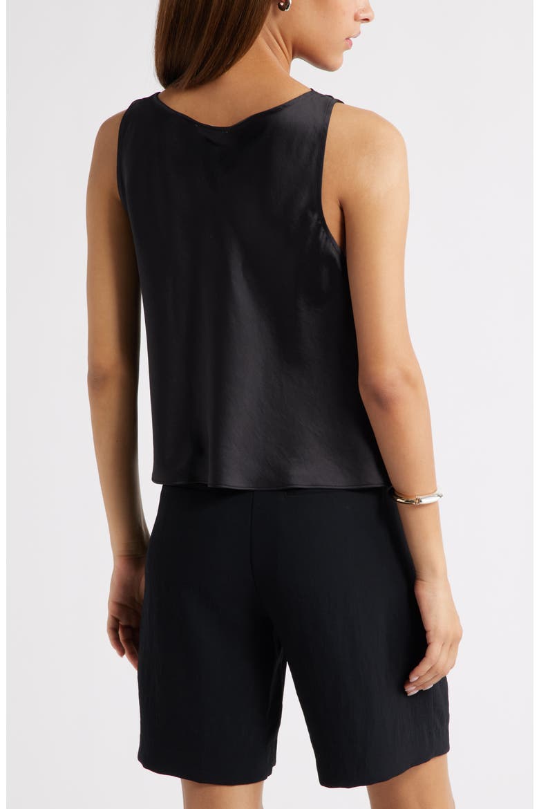 Sleeveless Cowl Neck Satin Top, Alternate, color, BLACK