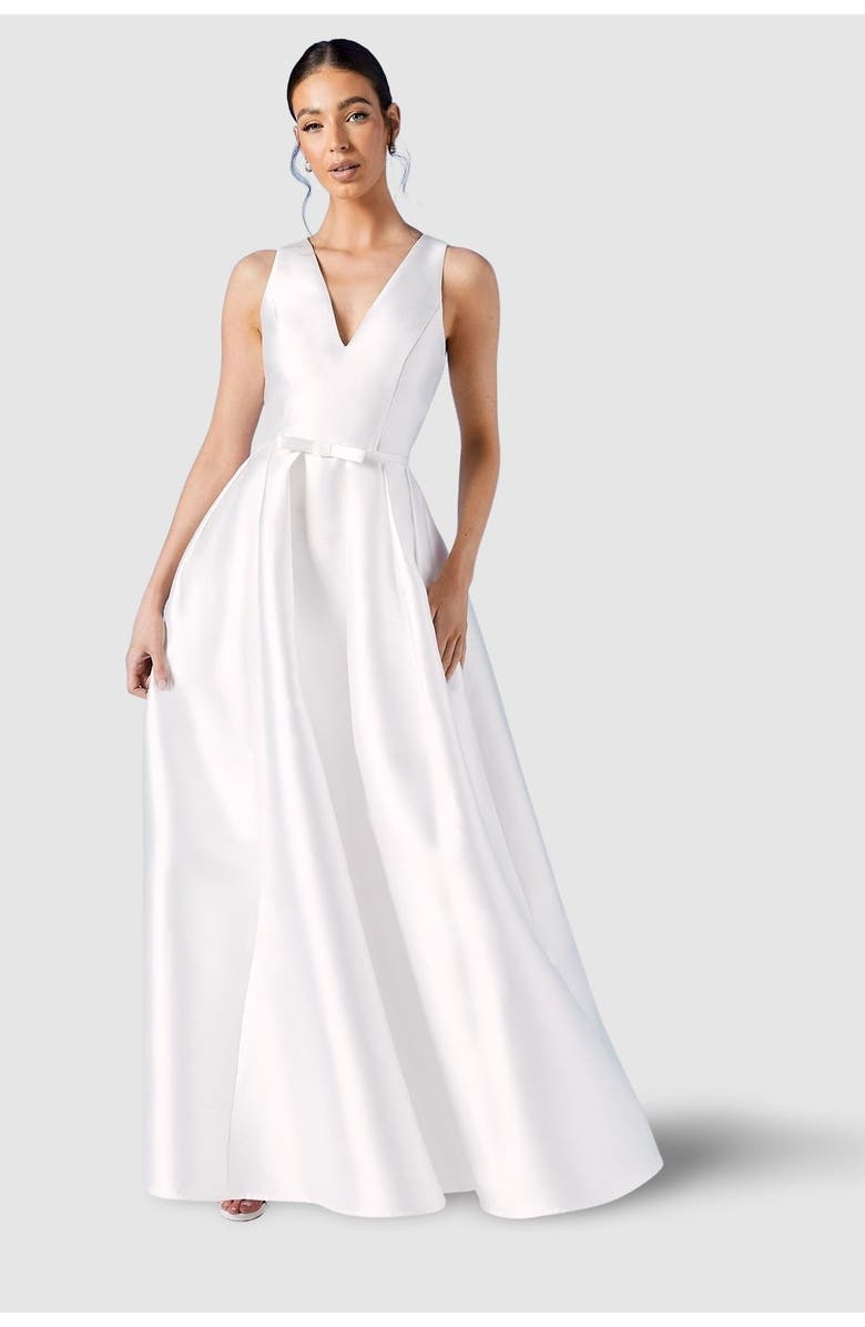 Coast Bow Waist Maxi Wedding, Main, color, Ivory