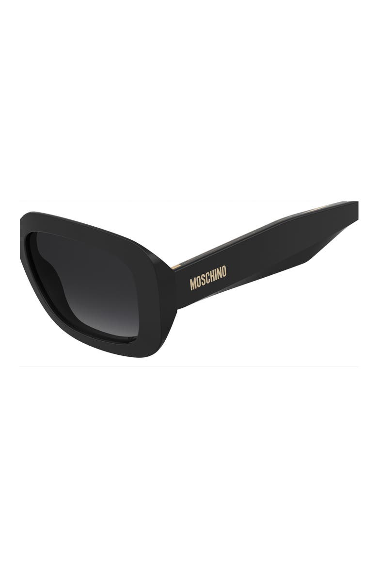 54mm Gradient Rectangular Sunglasses, Alternate, color, BLACK/ DARK GREY