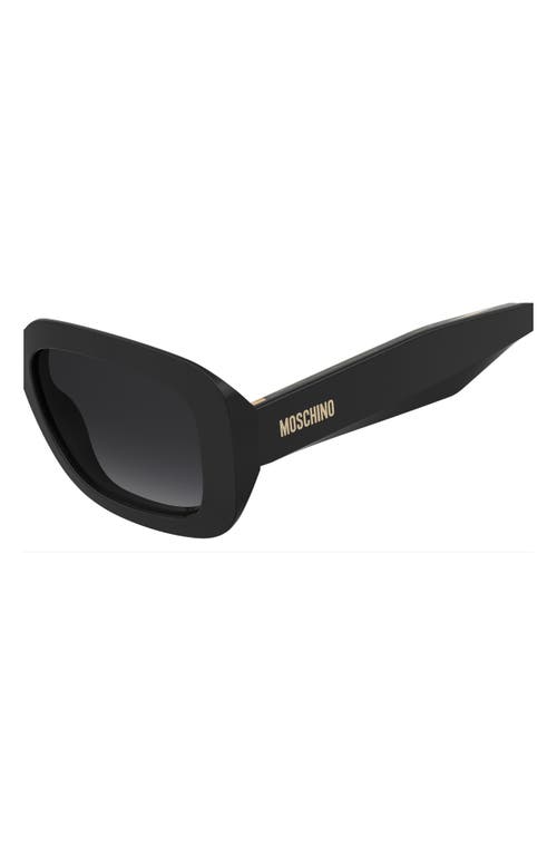 Moschino 54mm Gradient Rectangular Sunglasses In Black
