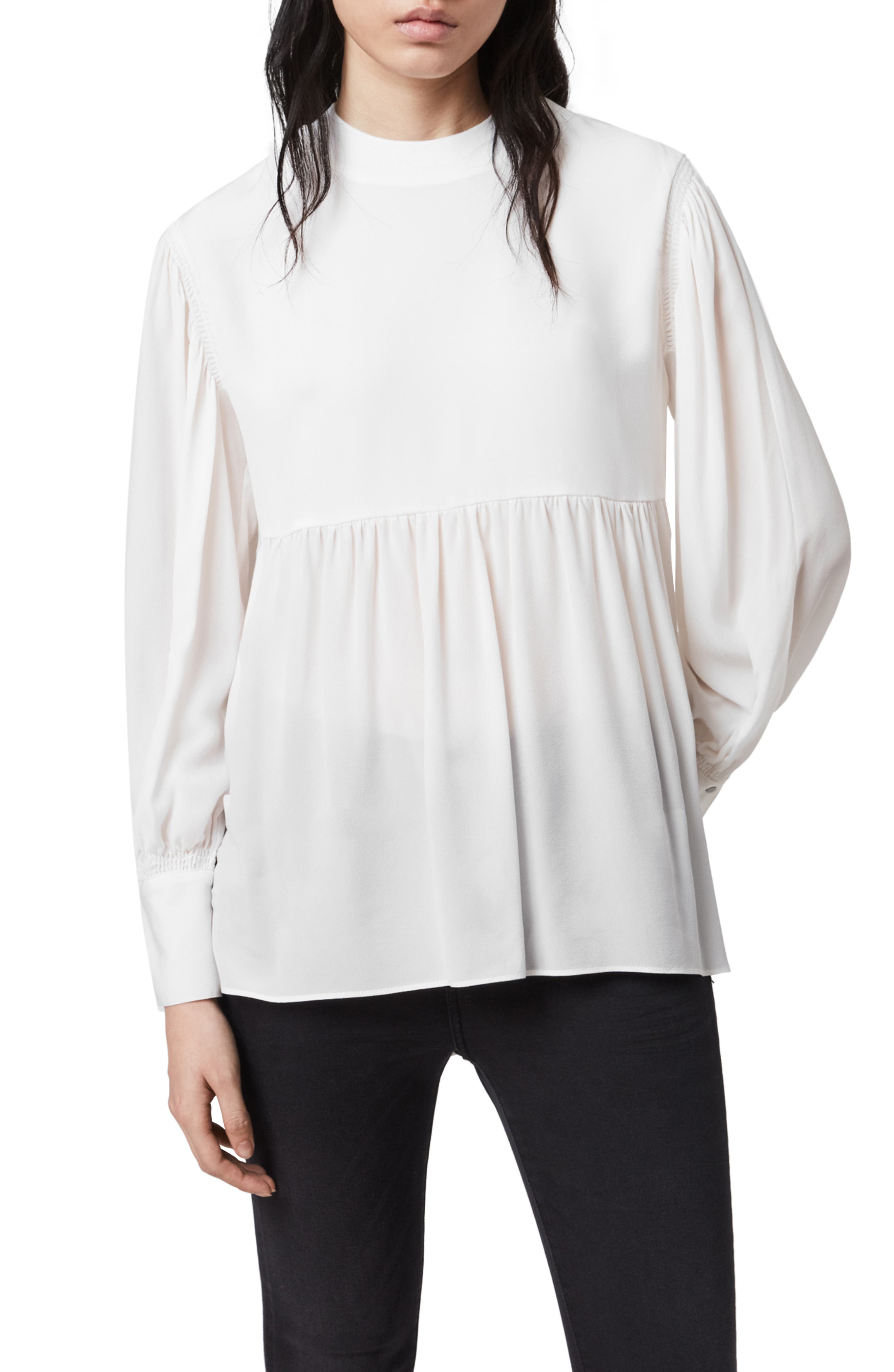 AllSaints Fayre Ruffle Hem Top (Women) | Nordstromrack