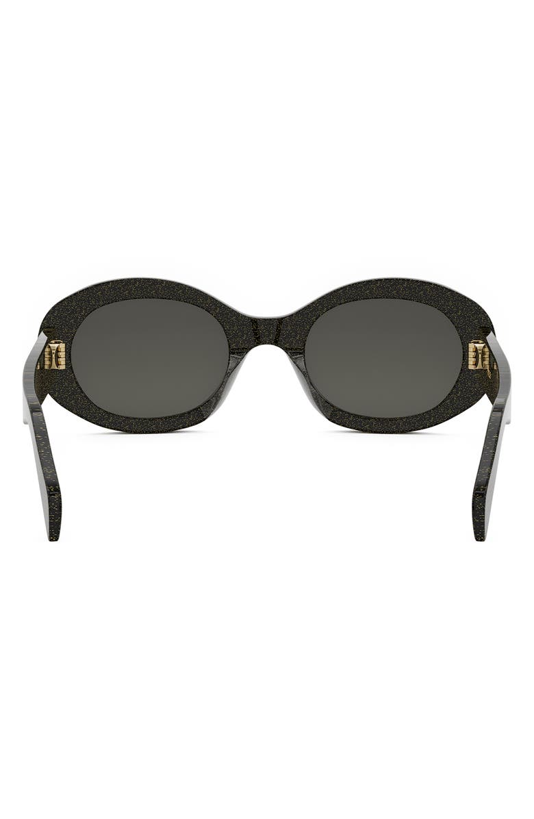 CELINE Triomphe 52mm Oval Sunglasses, Alternate, color, Black/ Crystal / Smoke