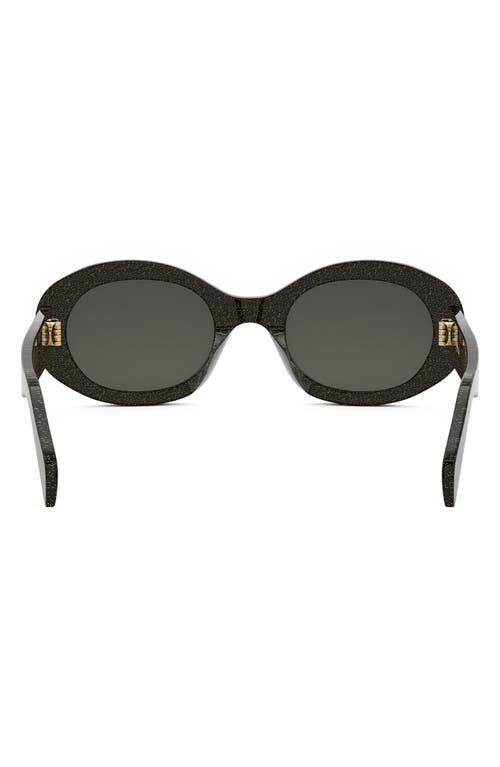 Celine Triomphe Logo Oval Acetate Sunglasses In Black