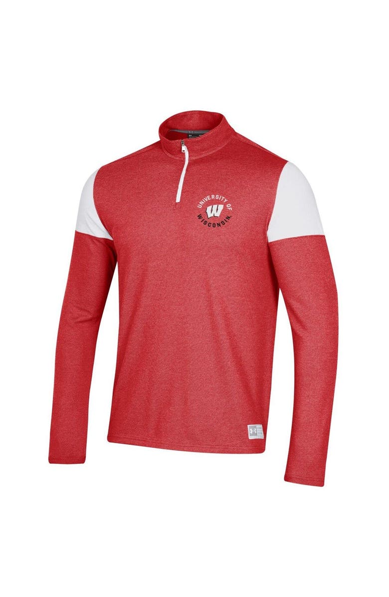 Under Armour Men's Under Armour Red Wisconsin Badgers Gameday Tri-Blend Quarter-Zip Jacket, Alternate, color, Red