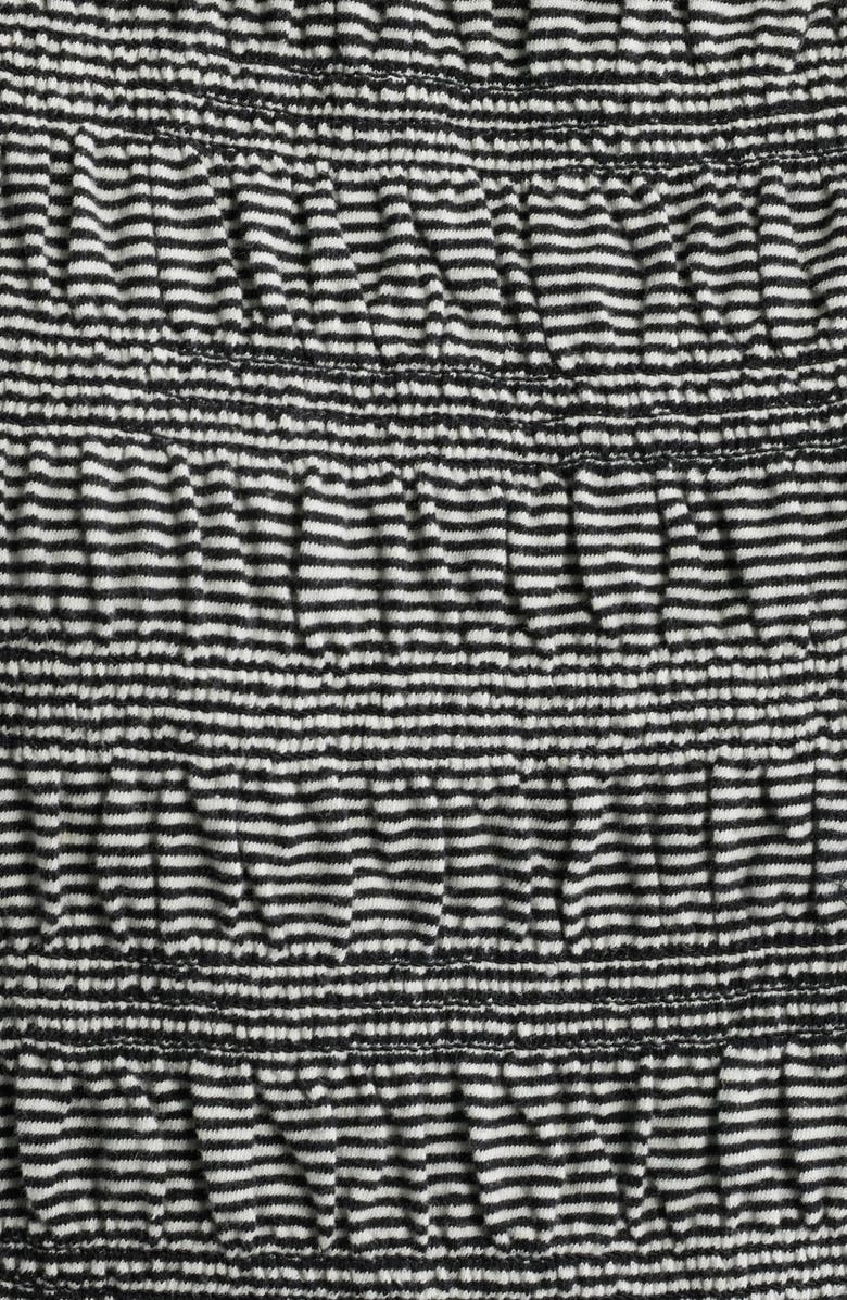 Madewell Smocked Bateau Neck Cotton & Linen Tank, Alternate, color, Jet Black