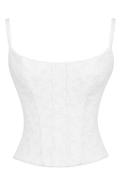 Mistress Rocks Broderie Corset Top In Oat