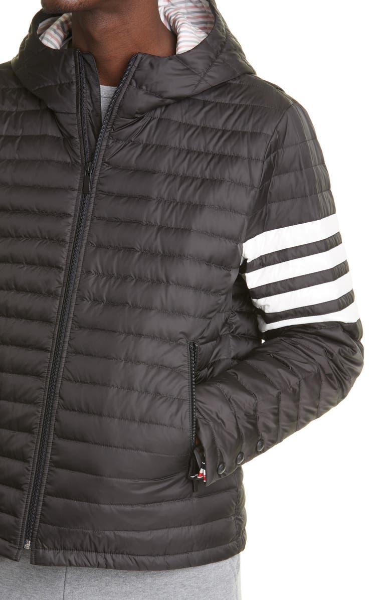 Thom Browne 4-Bar Hooded Down Jacket, Alternate, color,