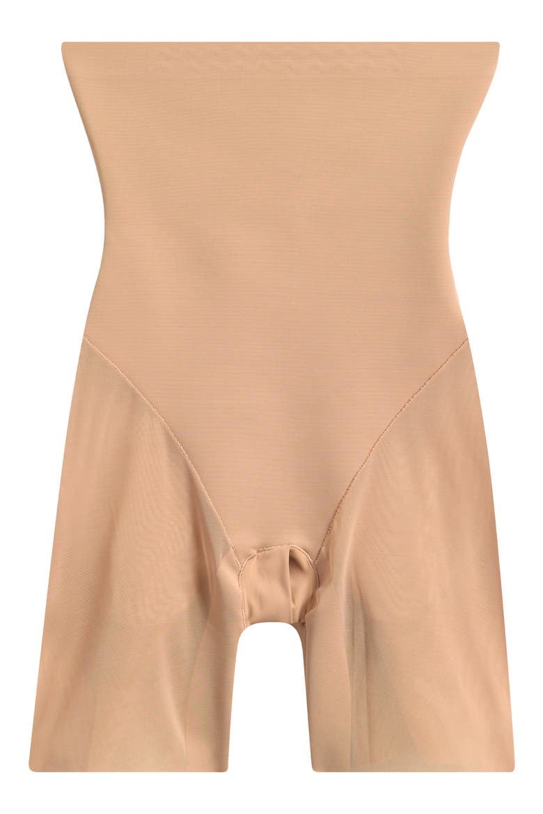 Powermesh Zoned High Waisted Shorts, Alternate, color, CLAY